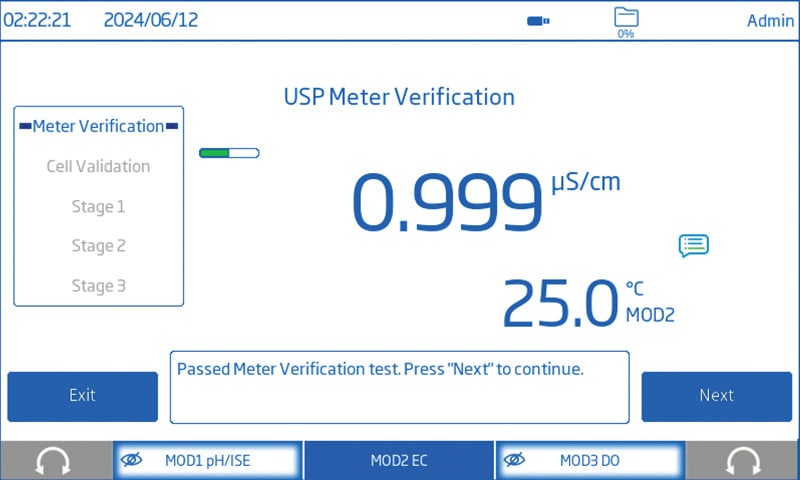 HI6000-USP-Meter-Verification-Screen