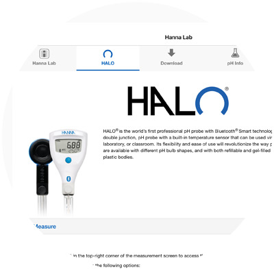 TESTEUR PH HALO™ 2 + ELECTRODE SPECIALE CHOCOLAT Bluetooth® HANNA® -  Atlantic labo ics